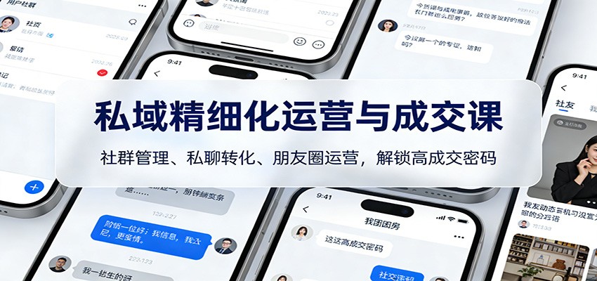私域精细化运营与成交课：社群管理、私聊转化、朋友圈运营，解锁高成交密码-柚子网创