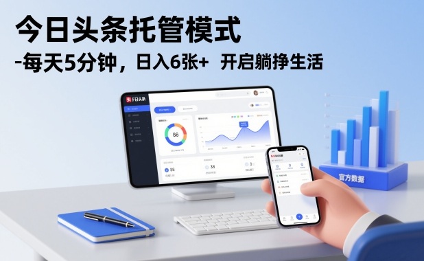 今日头条托管模式，每天5分钟，日入6张+，开启躺挣生活【揭秘】-柚子网创