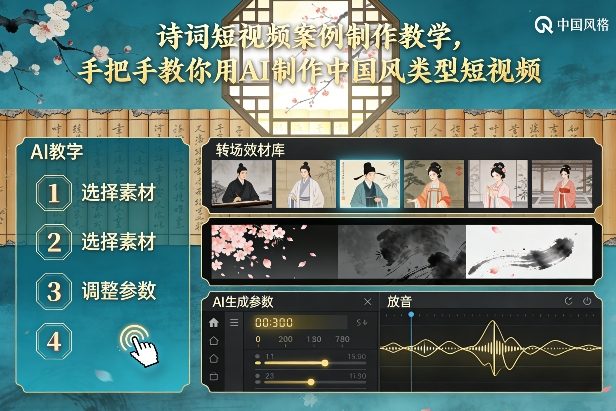 古诗词短视频案例制作教学，手把手教你用AI制作中国风类型短视频-柚子网创