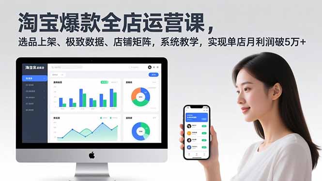 淘宝爆款全店运营课2.0，选品上架、极致数据、店铺矩阵，系统教学，实现单店月利润破5万+-柚子网创