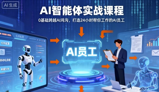 Ai智能体实战课程，0基础跨越Ai鸿沟，打造24小时帮你工作的Ai员工，打破常规，以实战定义Ai-柚子网创