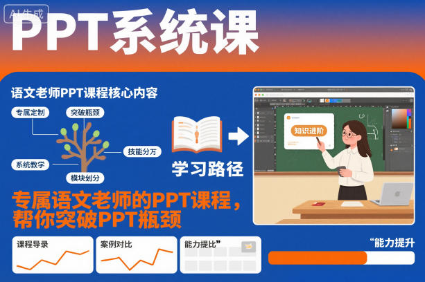 PPT系统课，专属语文老师的PPT课程，帮你突破PPT瓶颈-柚子网创