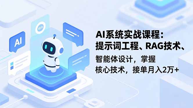 AI系统实战课程，提示词工程、RAG技术、智能体设计，掌握核心技术，接单月入2万+-柚子网创