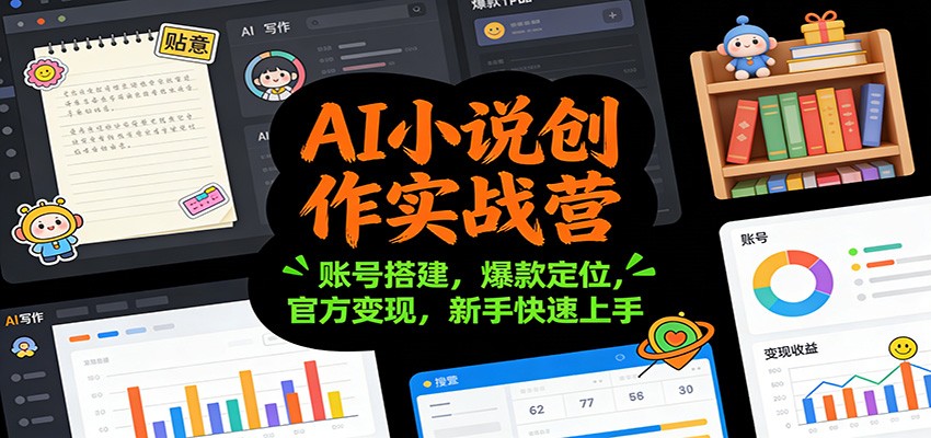 AI小说创作实战营：账号搭建，爆款定位，官方变现，新手快速上手-柚子网创