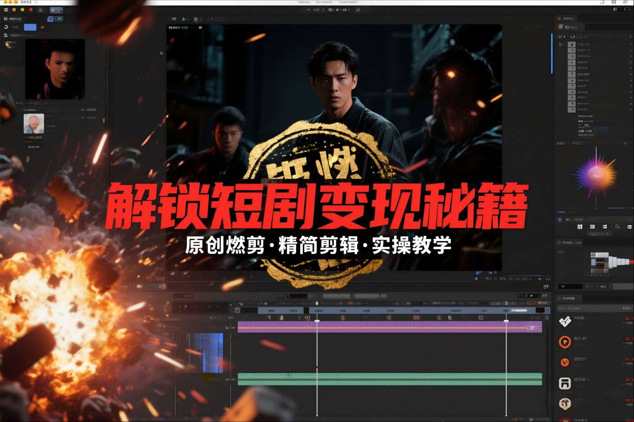 短剧拉新之原创燃剪精简剪辑实操课，解锁短剧变现秘籍-柚子网创