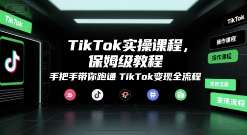 TikTok实操课程，保姆级教程，手把手带你跑通TikTok变现全流程-柚子网创