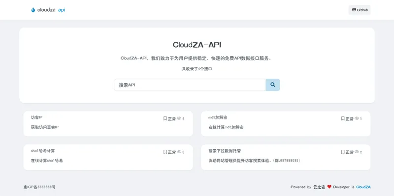 CloudZA(开源API接口管理系统源码) CloudZA(开源API接口管理系统源码)