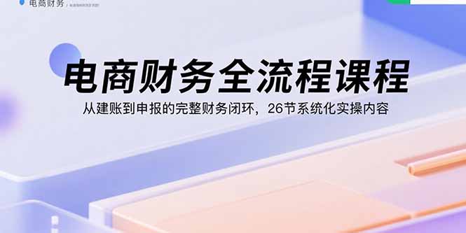 电商财务全流程课程：从建账到申报的完整财务闭环，26节系统化实操内容-柚子网创