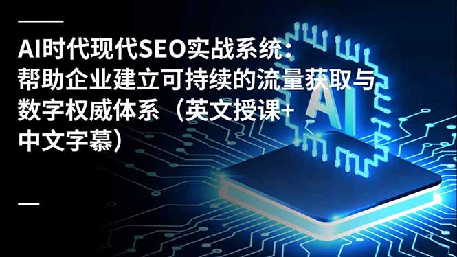 AI时代现代SEO实战系统：帮助企业建立可持续的流量获取与数字权威体系(英文授课+中文字幕-柚子网创