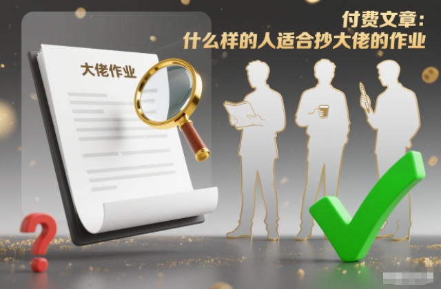 付费文章：什么样的人适合抄大佬的作业？-柚子网创