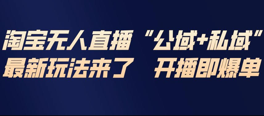 淘宝无人直播完整教程，公试+私域，最新玩法来了，开播即爆单-柚子网创