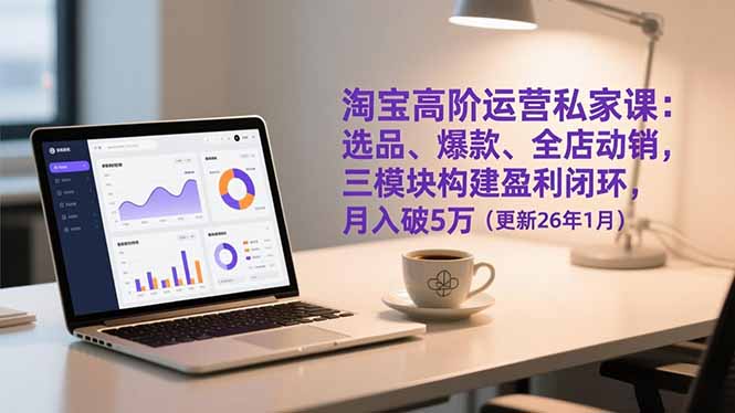 淘宝高阶运营私家课：选品、爆款、全店动销，三模块构建盈利闭环，月入破5万(更新26年1月-柚子网创