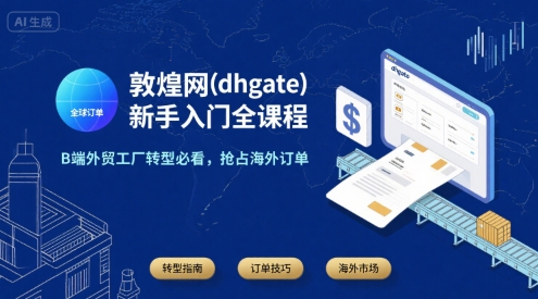 敦煌网(dhgate)新手入门全课程，B端外贸工厂转型必看，抢占海外订单-柚子网创