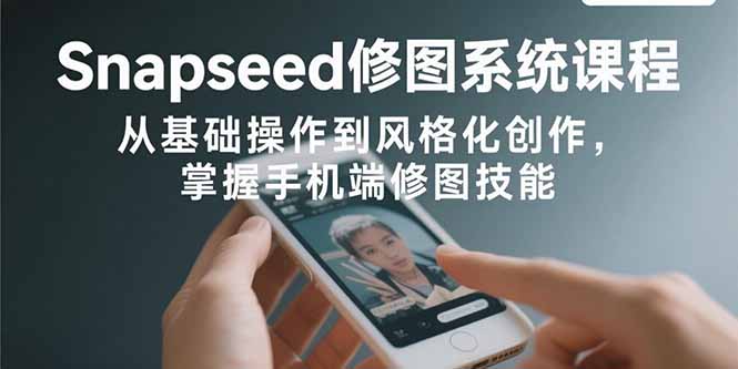 Snapseed修图系统课程：从基础操作到风格化创作，掌握手机端修图技能-柚子网创