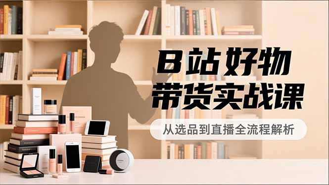 B站好物带货实战课，账号定位、选品拍摄、运营变现，全流程教学，实现UP主月入过万-柚子网创