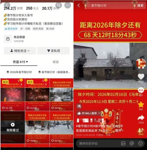 抖音+视频号春节倒计时玩法-柚子网创