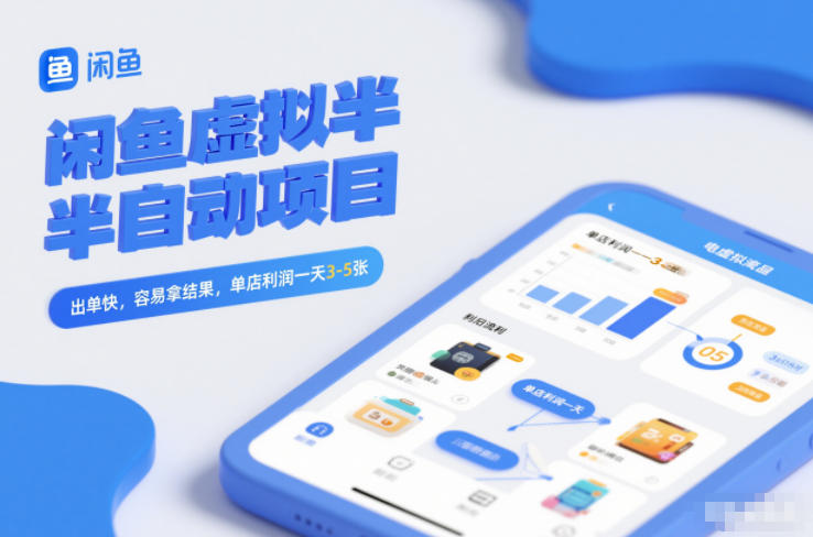 闲鱼虚拟半自动项目，出单快，容易拿结果，单店利润一天3-5张-柚子网创