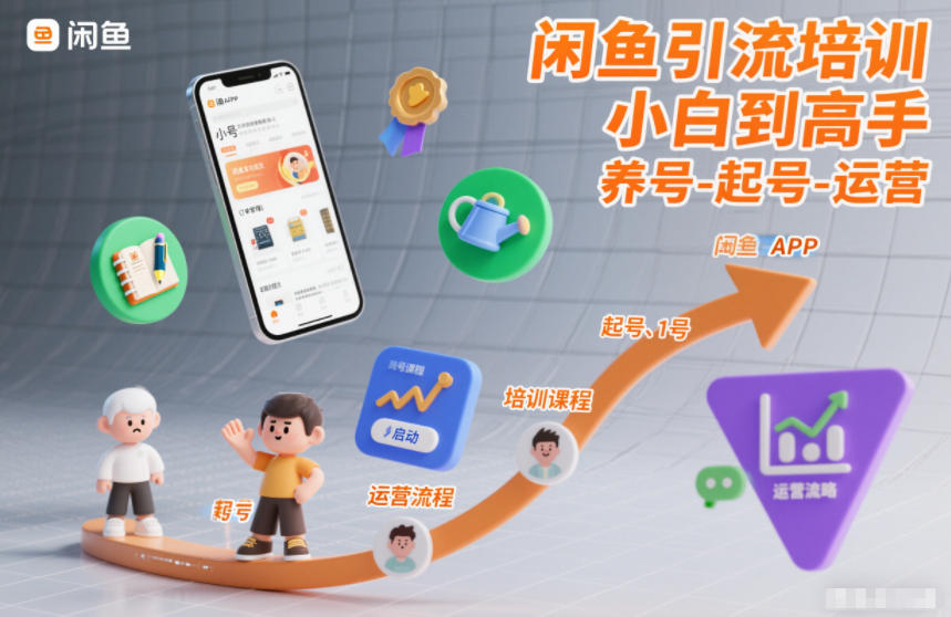 闲鱼引流培训，小白到高手，养号-起号-运营-柚子网创