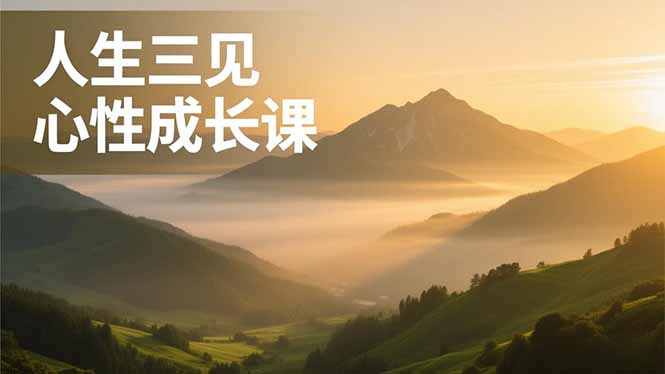 人生三见心性成长课，见天地众生自己，搞透人性安顿身心，活出清晰自我，内在富足无价-柚子网创