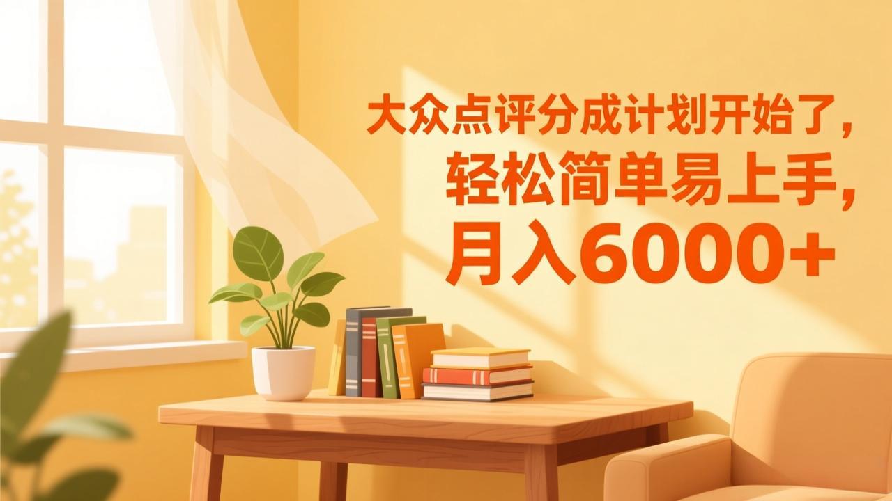 大众点评分成计划开始了，轻松简单易上手，月入6000+-柚子网创