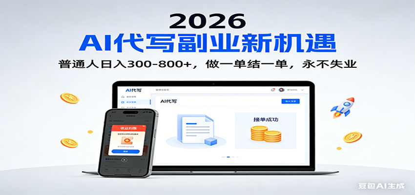 2026 副业首选！AI 代写日入 300-800，普通人0门槛，做一单结一单！-柚子网创