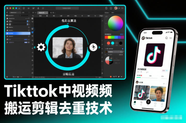 Tiktok中视频纯搬运剪辑去重技术，外来技术，自行测试-柚子网创
