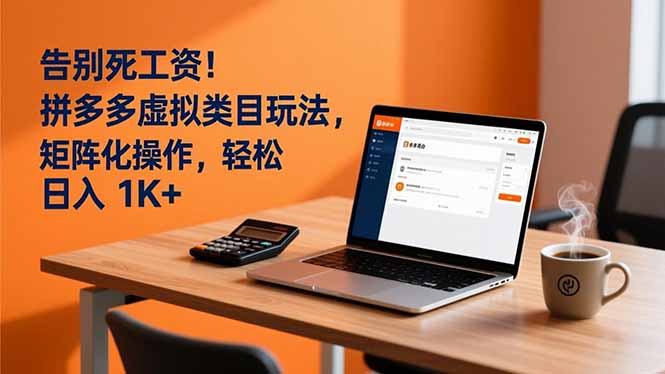 告别死工资！拼多多虚拟类目玩法，矩阵化操作，轻松日入 1K+-柚子网创