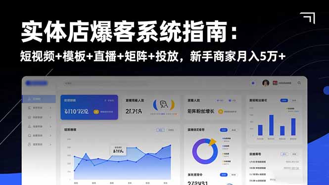 实体店爆客系统指南：短视频+模板+直播+矩阵+投放，新手商家月入5万+-柚子网创