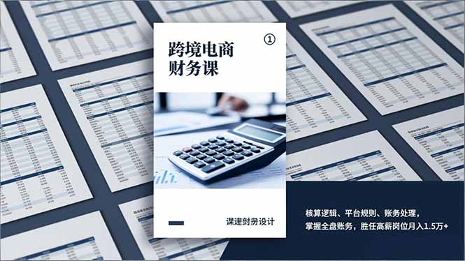 跨境电商财务课，核算逻辑、平台规则、账务处理，掌握全盘账务，胜任高薪岗位月入1.5万+-柚子网创