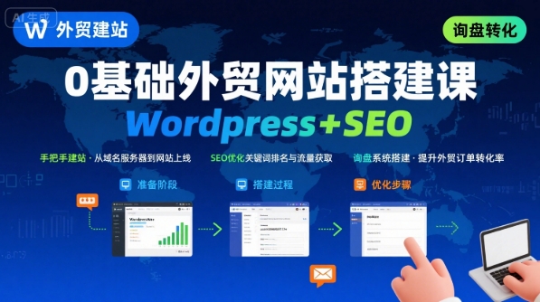 WordPress外贸建站+SEO优化课程，手把手教你从0到1搭建可获得询盘的外贸网站-柚子网创