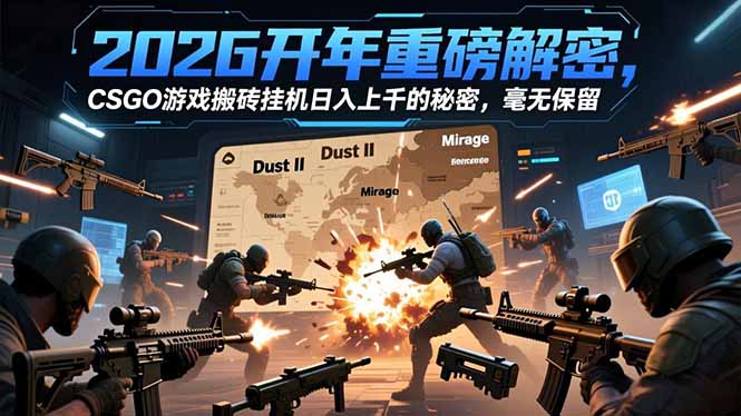 2026开年重磅解密，CSGO游戏搬砖挂机日入上千的秘密，毫无保留-柚子网创