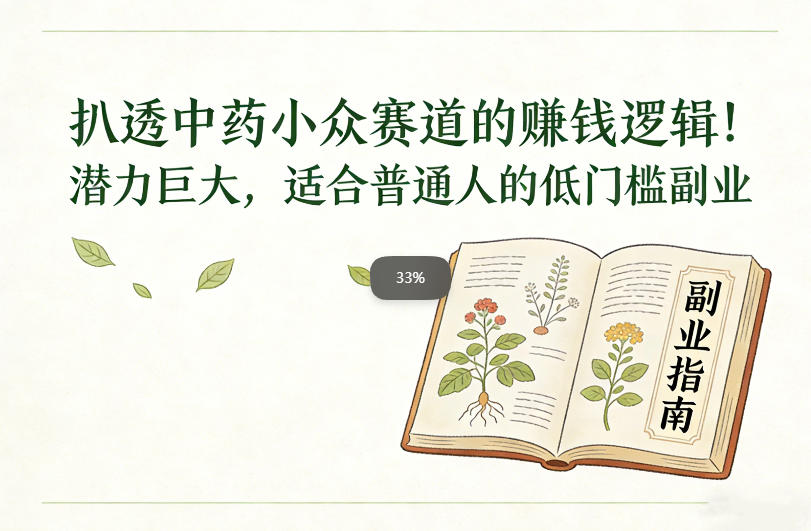 扒透中药小众赛道的賺米逻辑，潜力巨大，适合普通人的低门槛副业-柚子网创