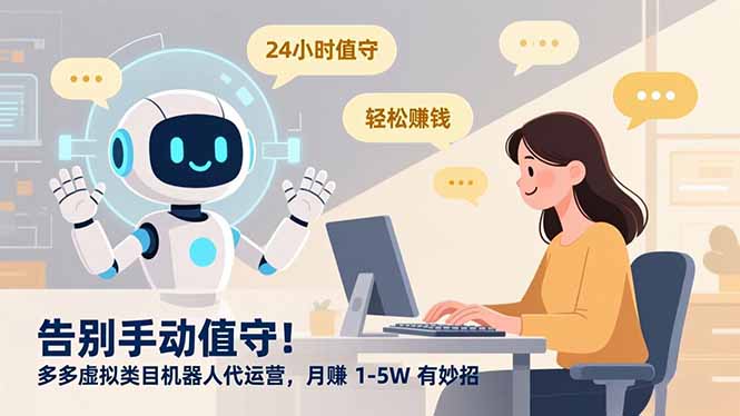 告别手动值守！多多虚拟类目机器人代运营，月赚 1-5W 有妙招-柚子网创