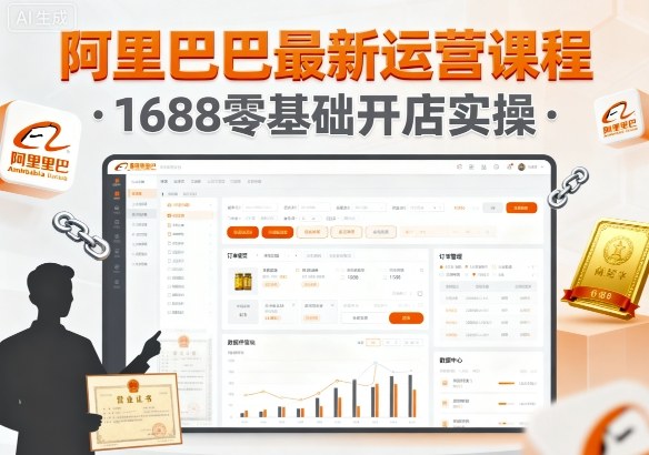 阿里巴巴最新运营课程，1688零基础开店实操-柚子网创
