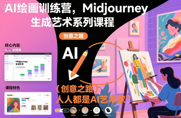 AI绘画训练营，Midjourney生成艺术系列课程，人人都是AI艺术家-柚子网创